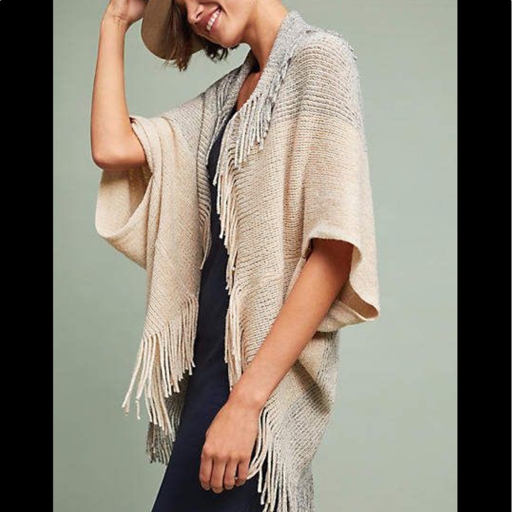 NWT Anthropologie fringe kimono cardigan sweater